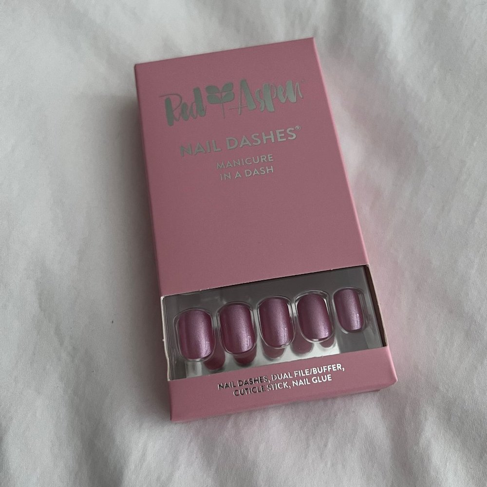 Red Aspen Nail Dashes - Elda's Rose Pink Shimmer